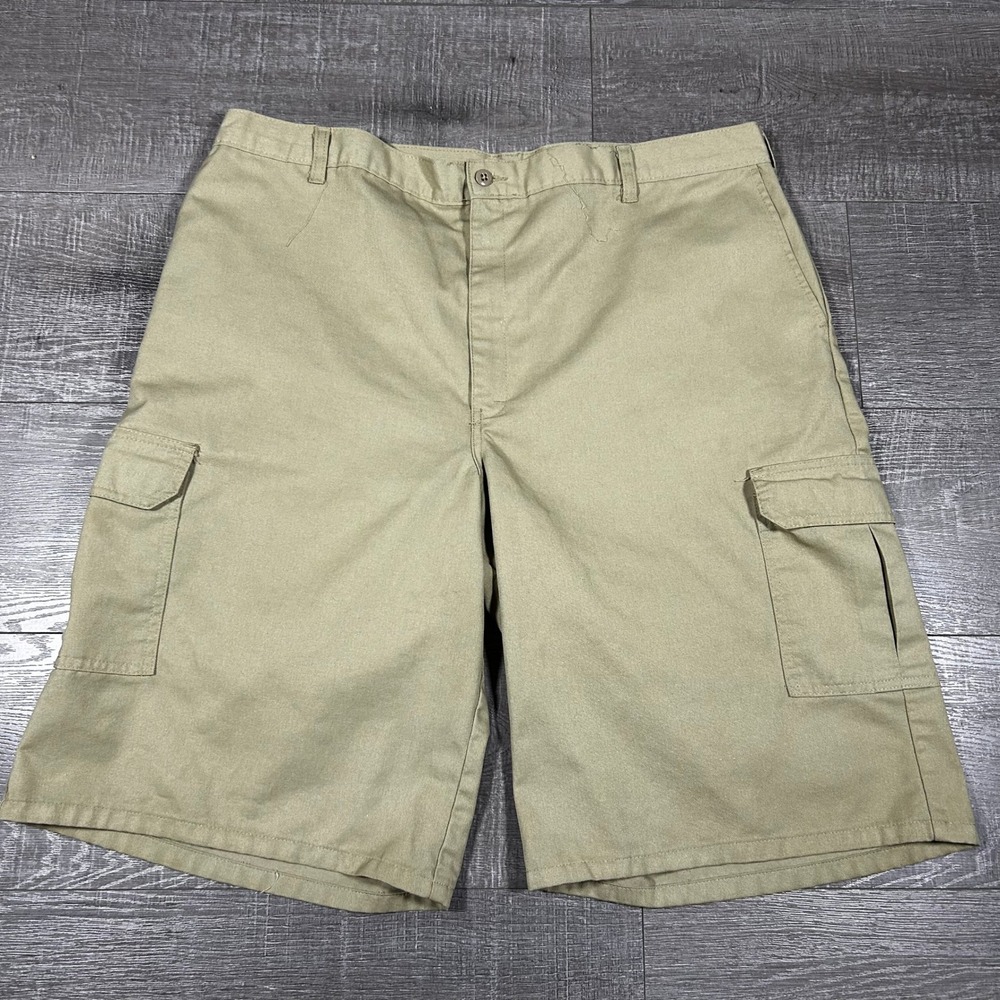 Dickies Mens Khaki Loose Fit Cargo Shorts 42 Tan Twill Workwear WR835188 KH